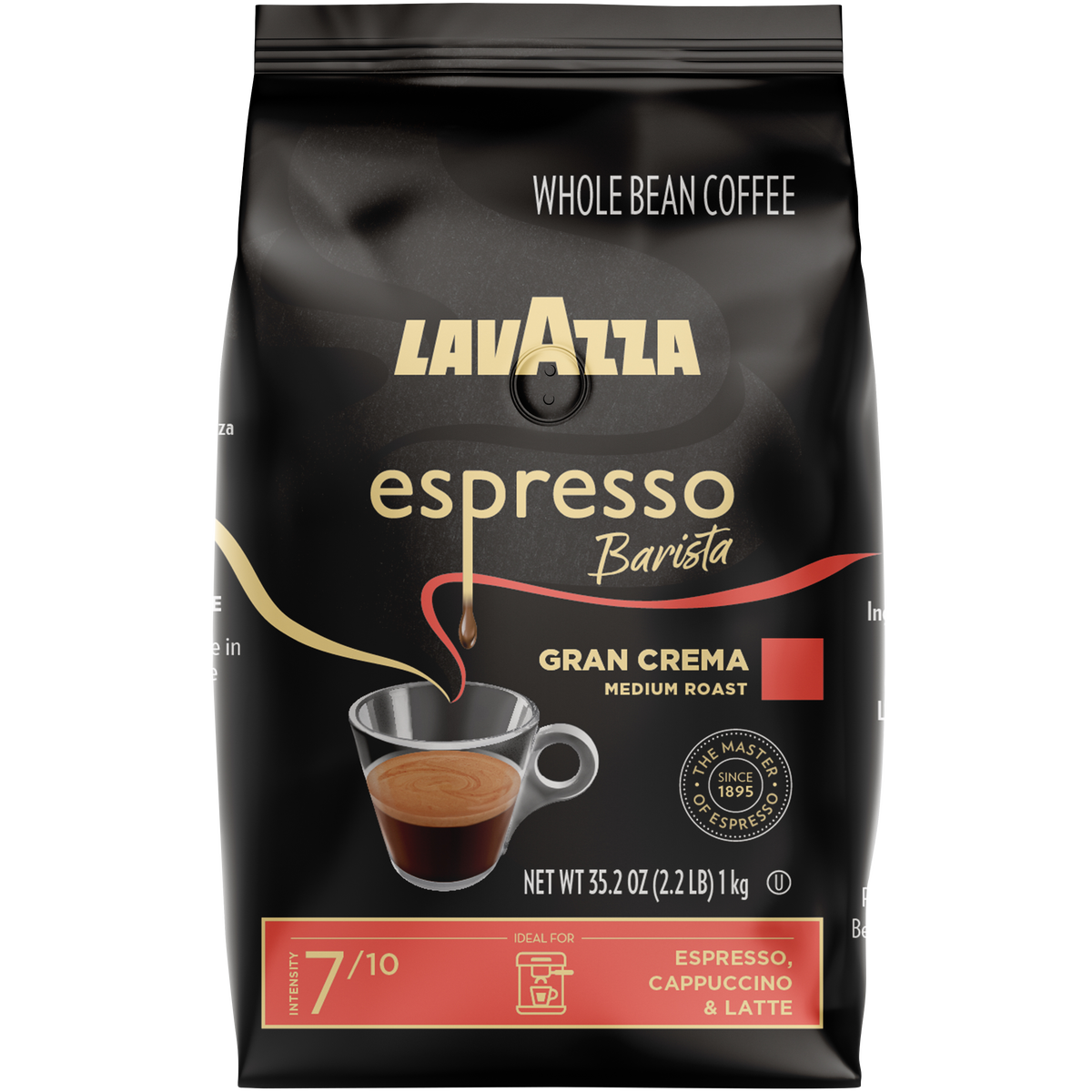 Lavazza Espresso Gran Crema Whole Bean Coffee, Medium Roast, 2.2 lbs