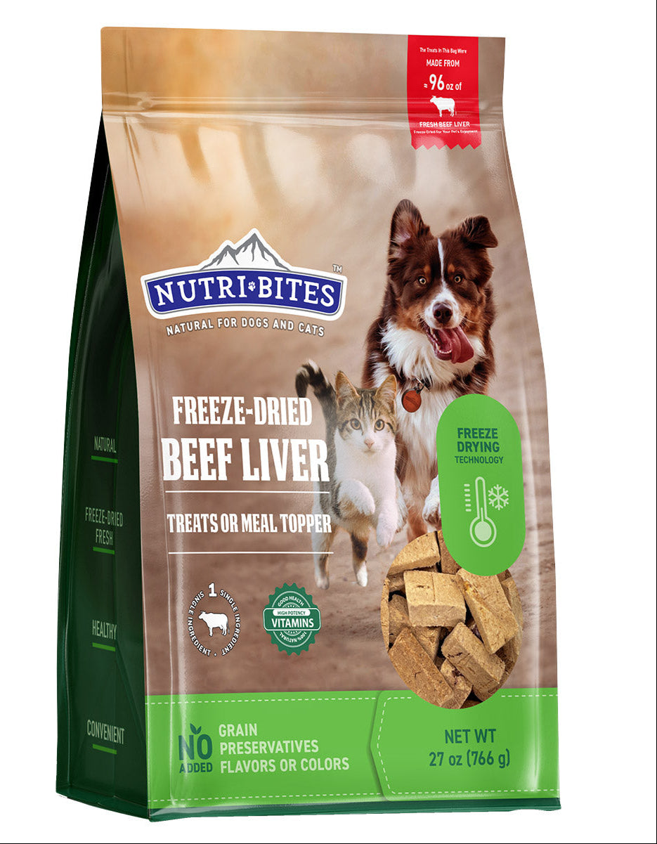 Canature NutriBites Freeze Dried Beef Liver, Dog and Cat Treat 27oz,