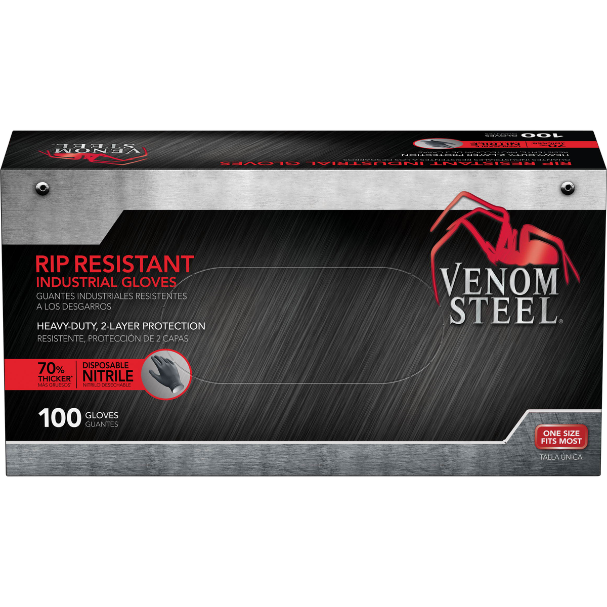 Venom Steel Industrial Nitrile Gloves, One Size, 100 ct