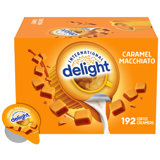 International Delight Liquid Coffee Creamer Singles, Non-Dairy, Caramel Macchiato, 0.44 fl oz, 192 ct