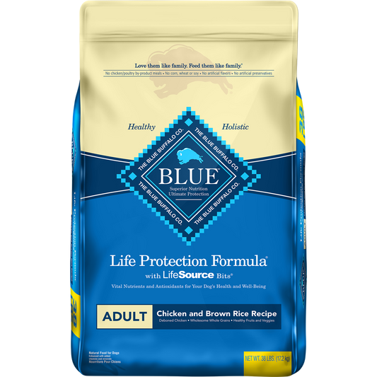 Blue Buffalo Adult Dog Food, Chicken and Brown Rice, 38 lbs