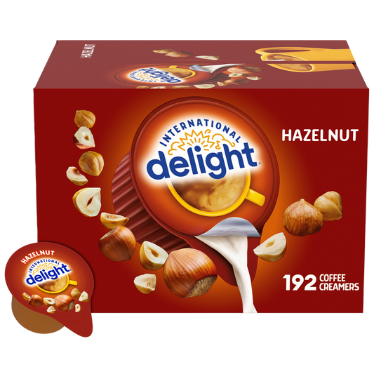 International Delight Liquid Coffee Creamer Singles, Non-Dairy, Hazelnut, 0.44 fl oz, 192 ct