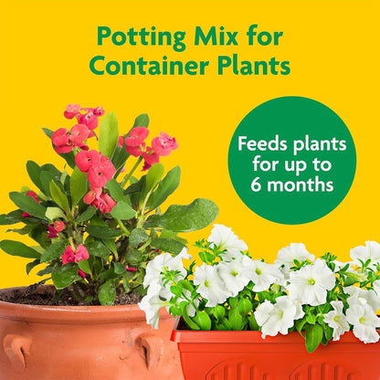 Miracle-Gro 2 Pack Potting Soil Mix for Container Plants, Flowers, Vegetables, Shrubs, Annuals, and Perennials, Feeds for Up to 6 Months, 2 Cu Ft