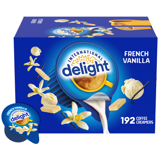 International Delight Liquid Coffee Creamer Singles, Non-Dairy, French Vanilla, 0.44 fl oz, 192 ct